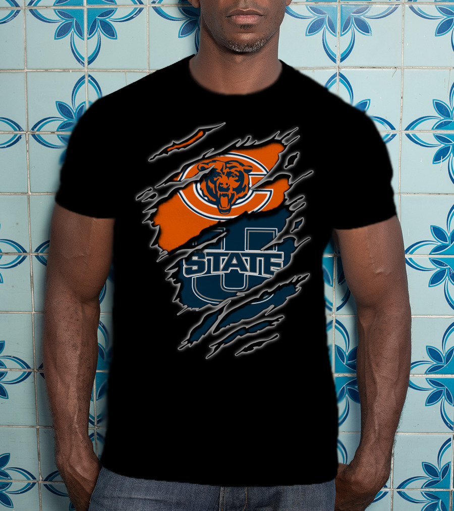 Chicago Bears Utah State Aggies Collaboration T-Shirt