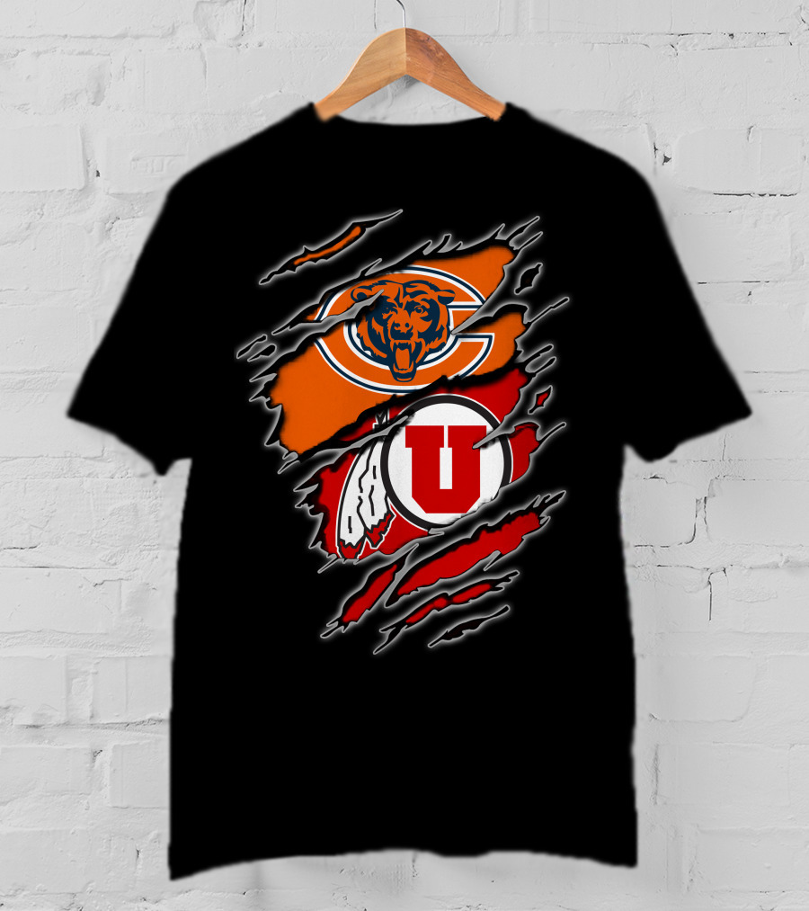 Chicago Bears Utah Utes Collaborative T-Shirt