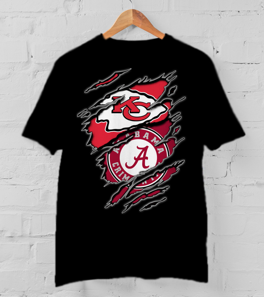 Chiefs Alabama Crimson Tide Logos T-Shirt