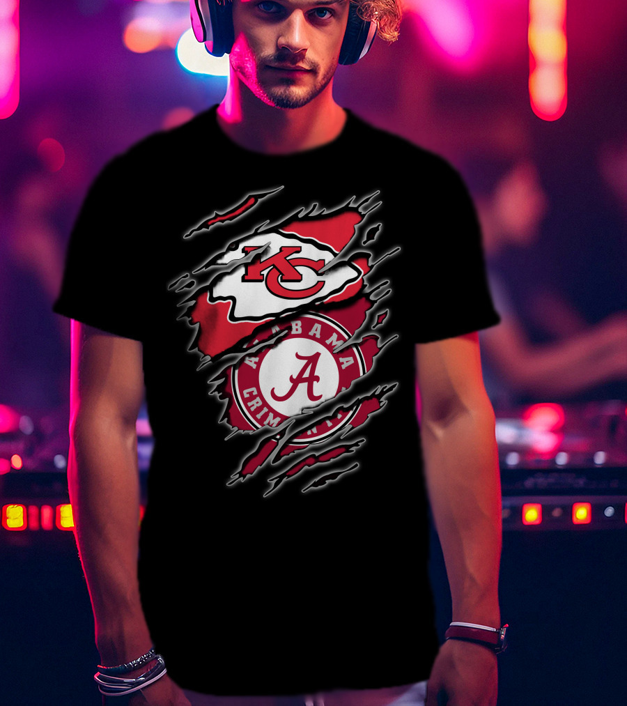 Chiefs Alabama Crimson Tide Logos T-Shirt