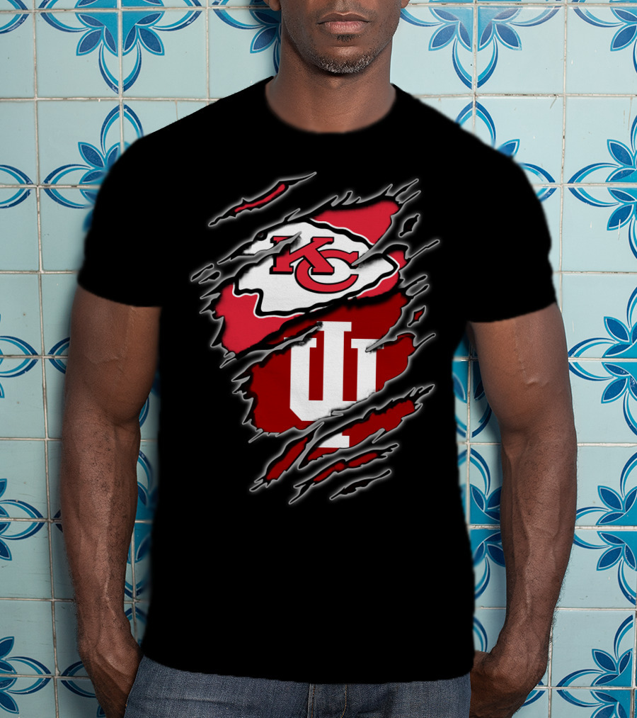 Kansas City Chiefs Indiana Hoosiers Crossover T-Shirt