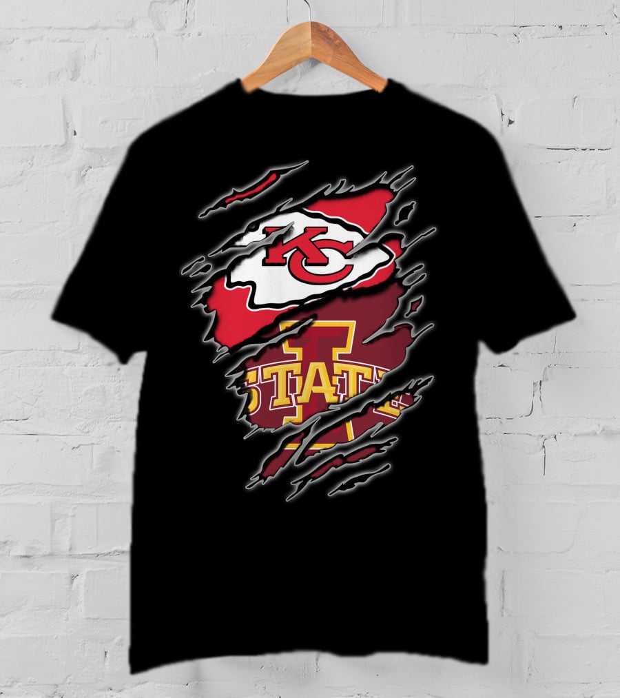 Kansas City Chiefs Iowa State Cyclones Ripped Claw T-Shirt