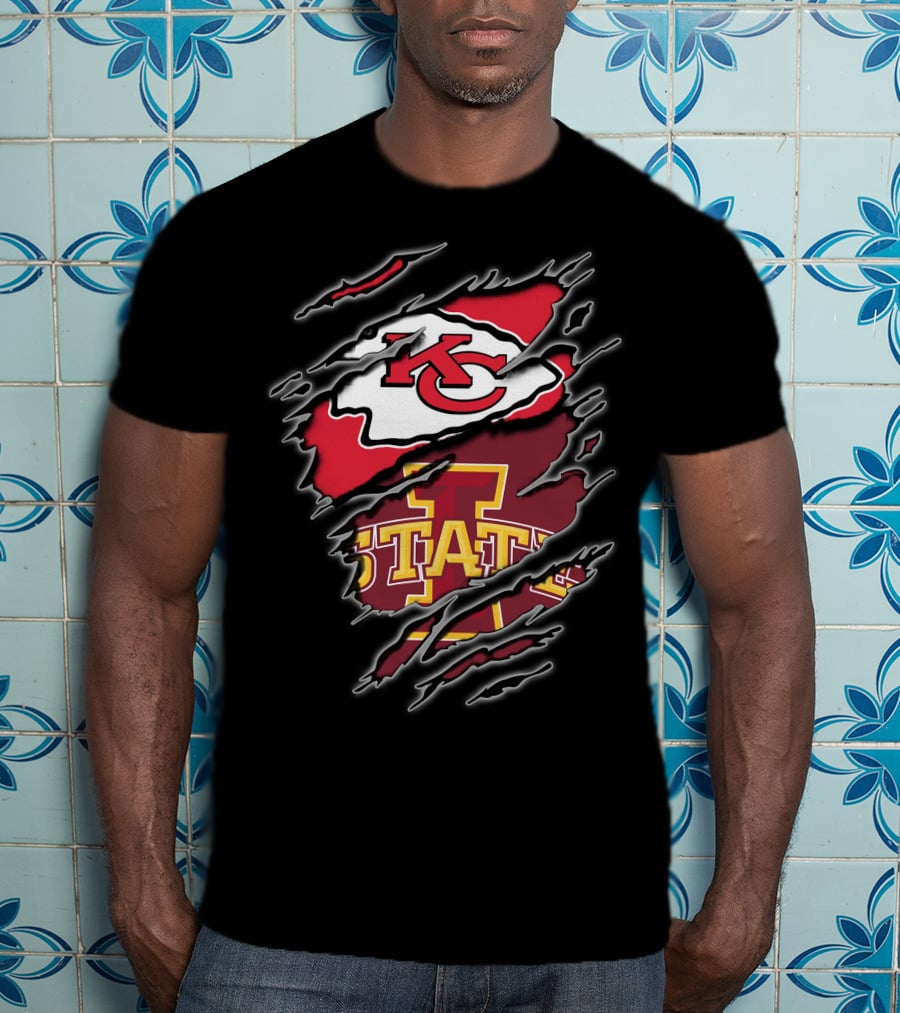 Kansas City Chiefs Iowa State Cyclones Ripped Claw T-Shirt