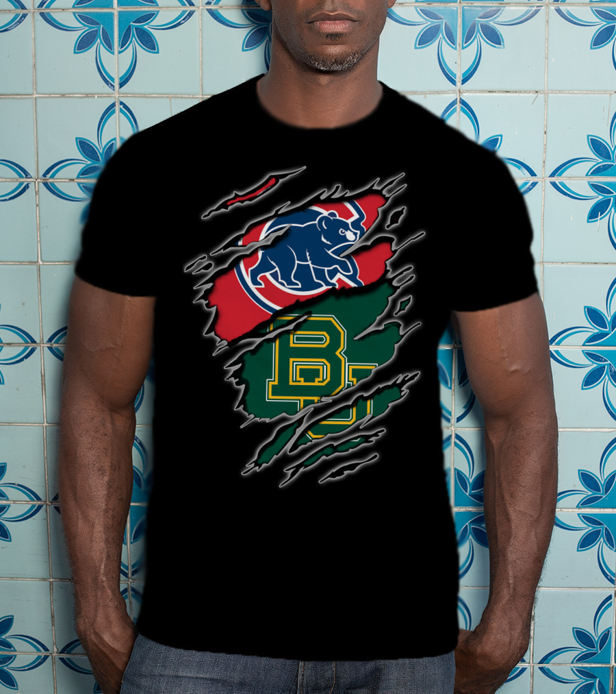 Cubs Bears Meets Baylor Football Creative Crossover T-Shirt