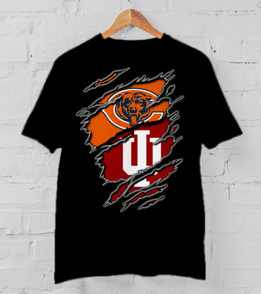 Chicago Bears Indiana Hoosiers Football Fan Dual T-Shirt