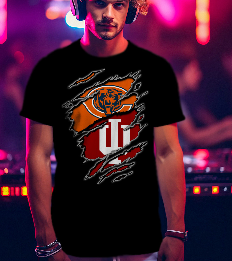 Chicago Bears Indiana Hoosiers Football Fan Dual T-Shirt