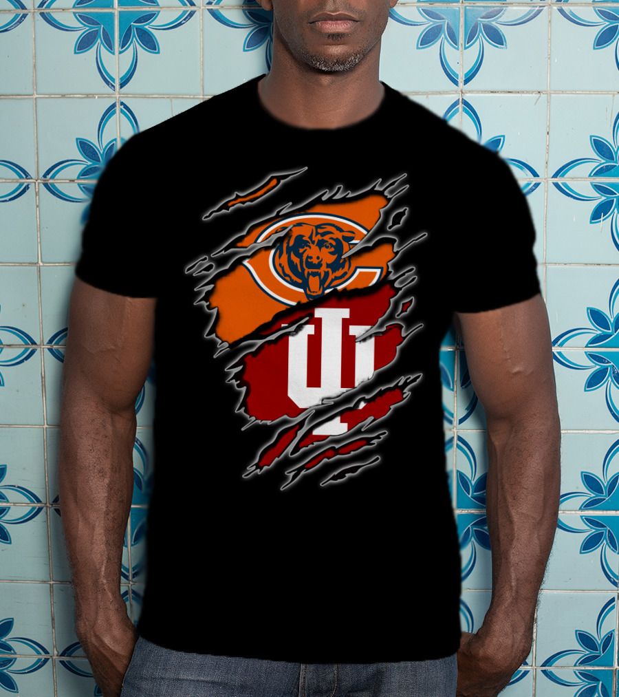 Chicago Bears Indiana Hoosiers Football Fan Dual T-Shirt