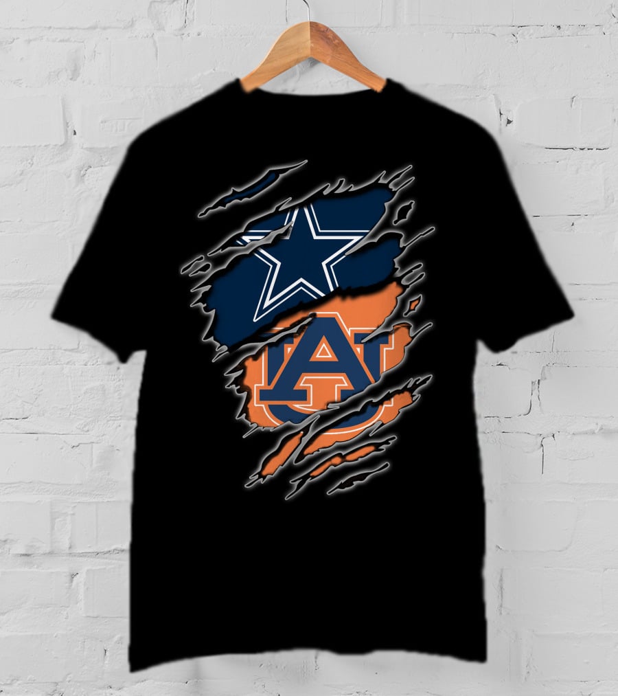 Cowboys Star Auburn Tigers Logo Fusion T-Shirt