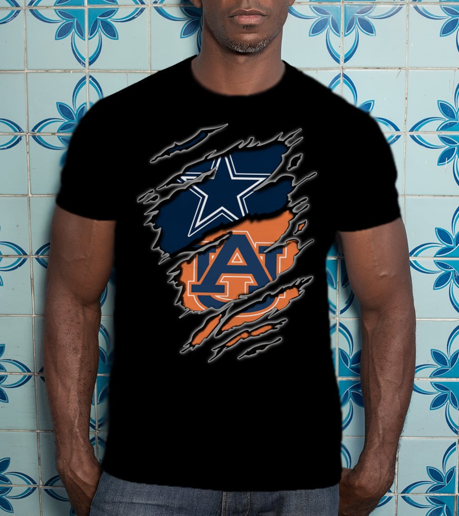 Cowboys Star Auburn Tigers Logo Fusion T-Shirt