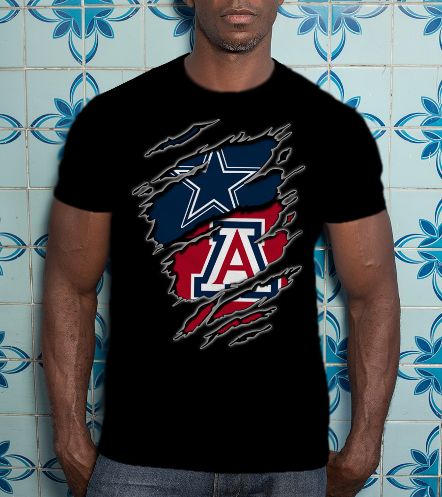 Dallas Cowboys Arizona Wildcats Logo Mashup T-Shirt