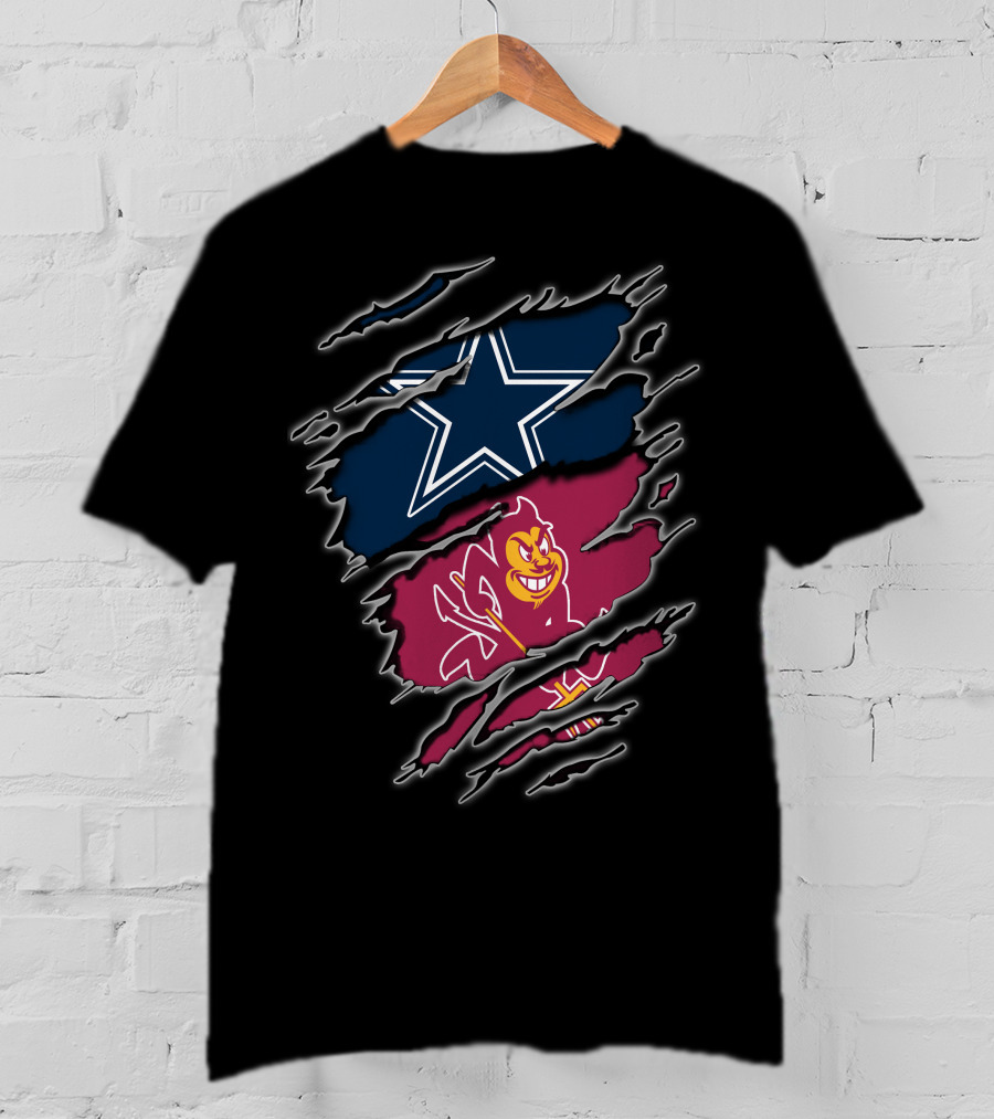 Dallas Cowboys Arizona State Sun Devils Football Fusion T-Shirt