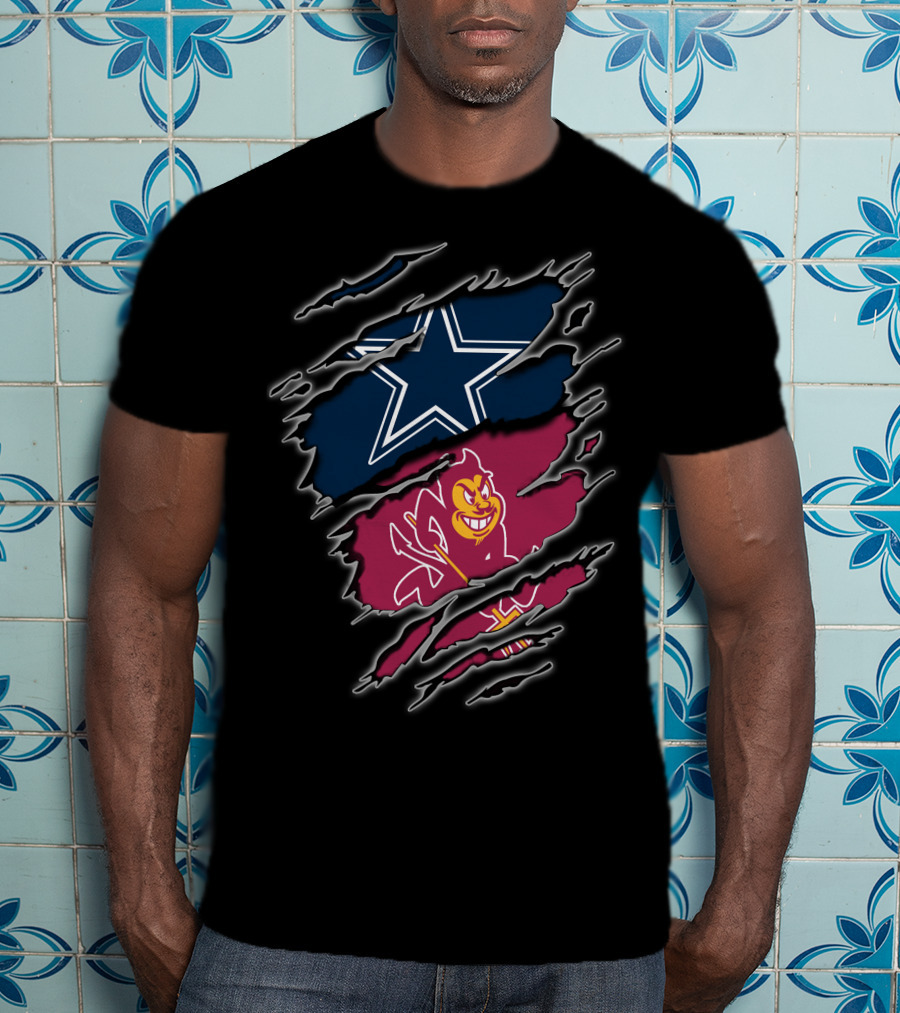 Dallas Cowboys Arizona State Sun Devils Football Fusion T-Shirt