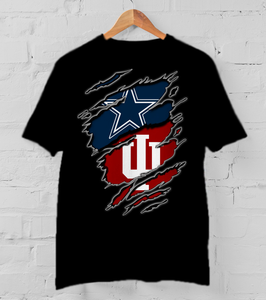 Dallas Cowboys Indiana Hoosiers Claw Rip T-Shirt