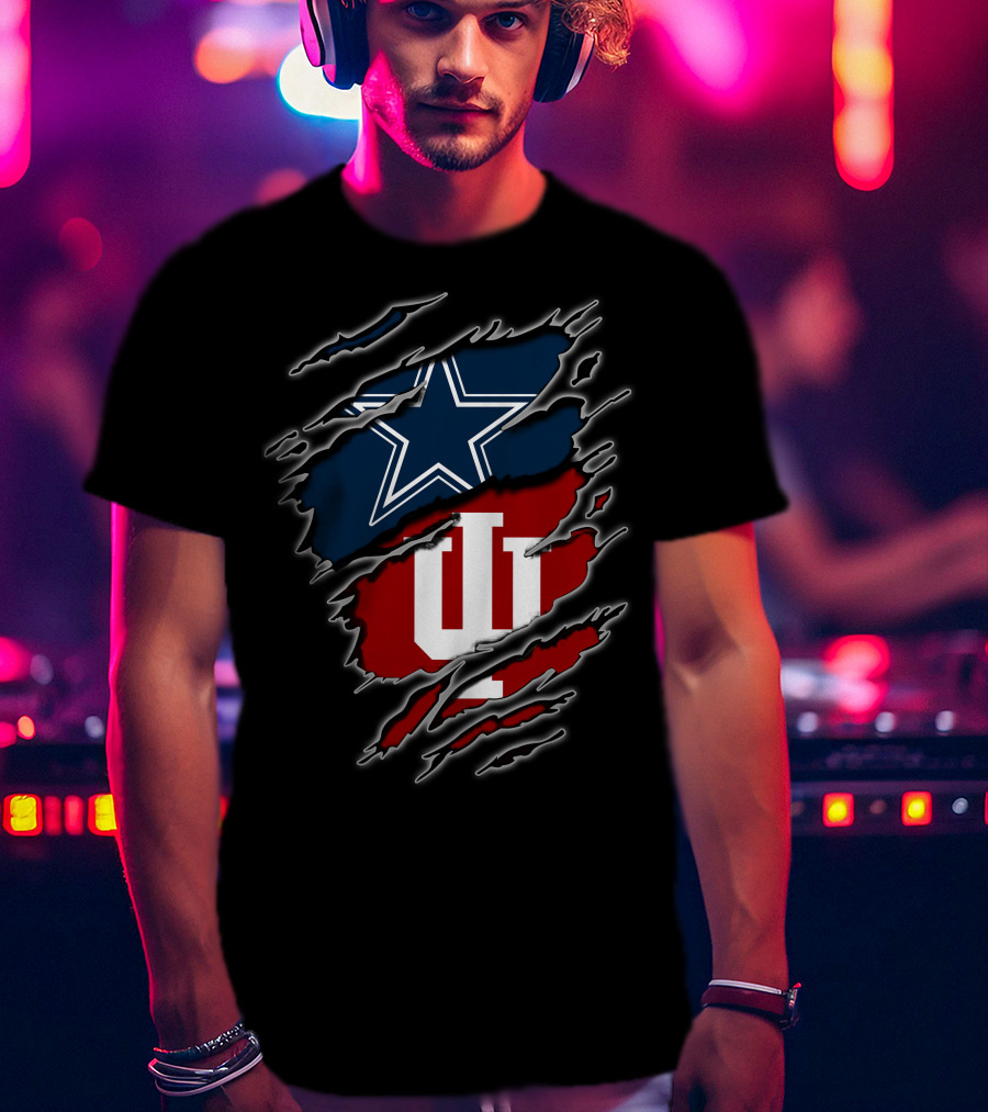 Dallas Cowboys Indiana Hoosiers Claw Rip T-Shirt