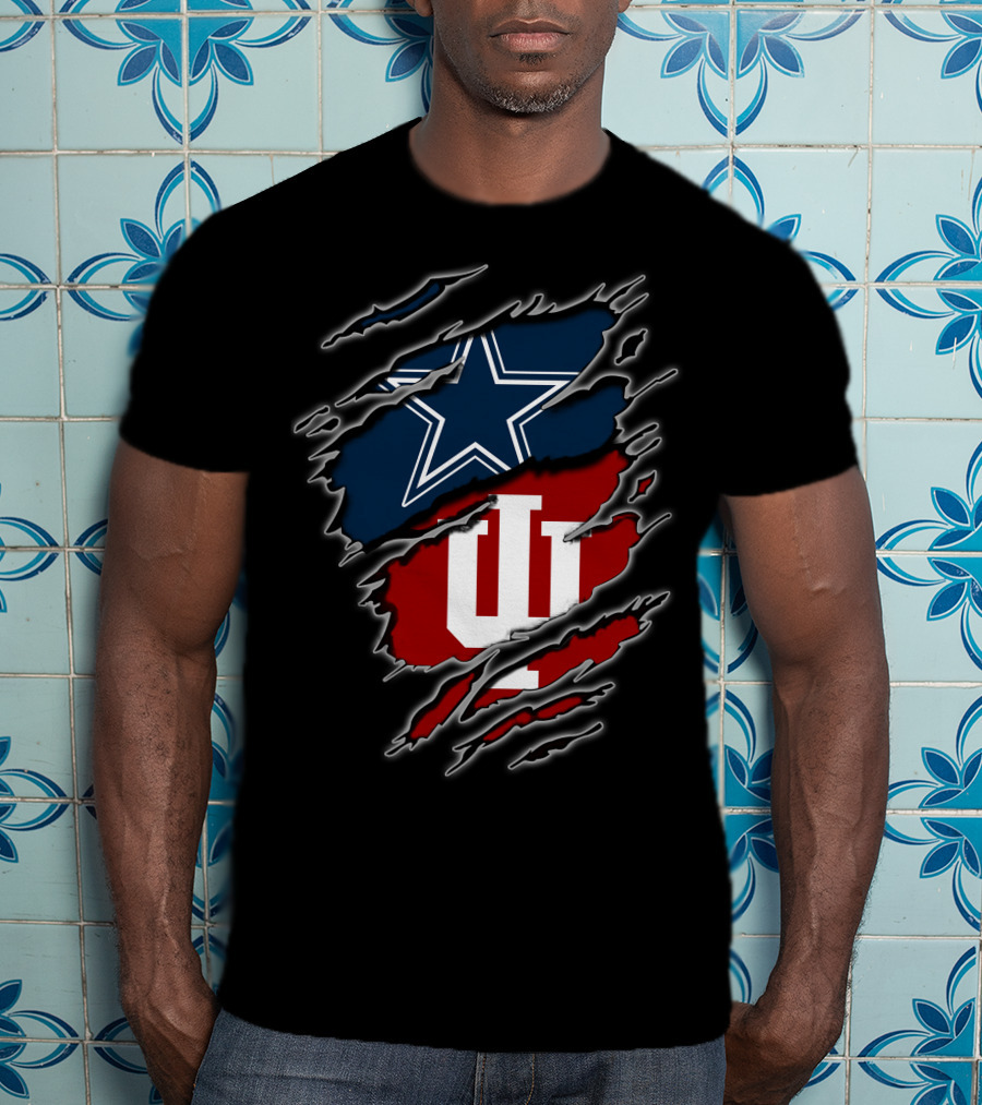 Dallas Cowboys Indiana Hoosiers Claw Rip T-Shirt
