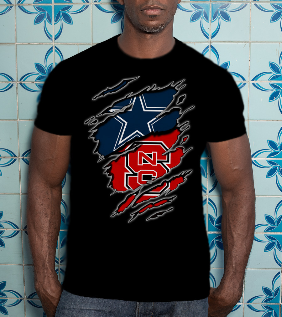 Cowboys Star NC State Wolfpack Rip T-Shirt