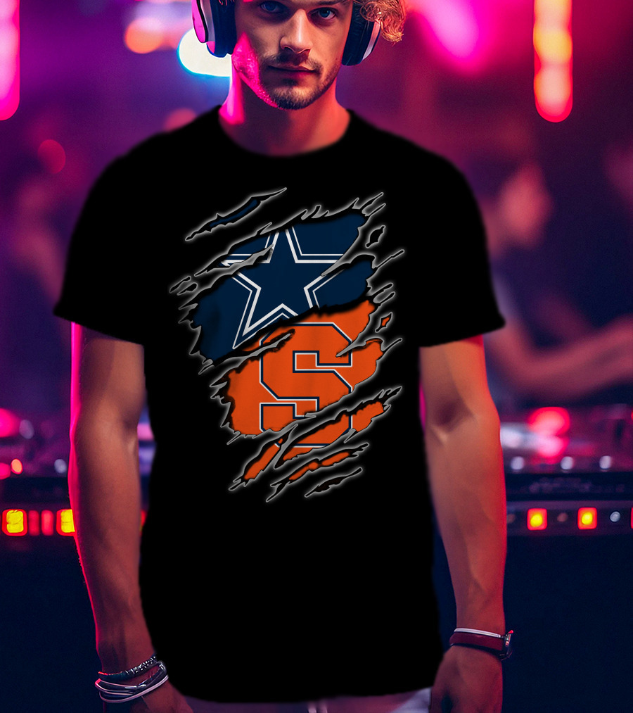 Cowboys Star And Syracuse Orange S Fusion T-Shirt