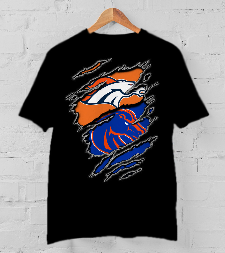Broncos Boise Denver Football Dual Horse T-Shirt