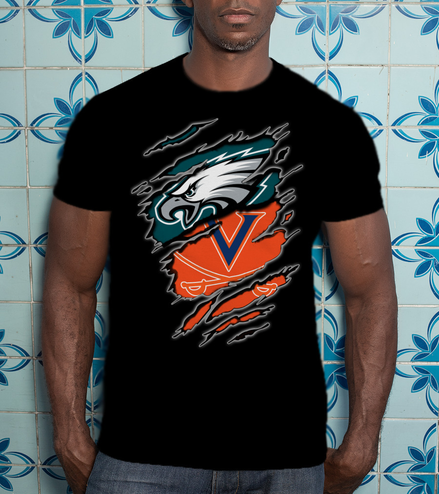 Eagles Virginia Cavaliers Clash Iconic Sports Fusion T-Shirt