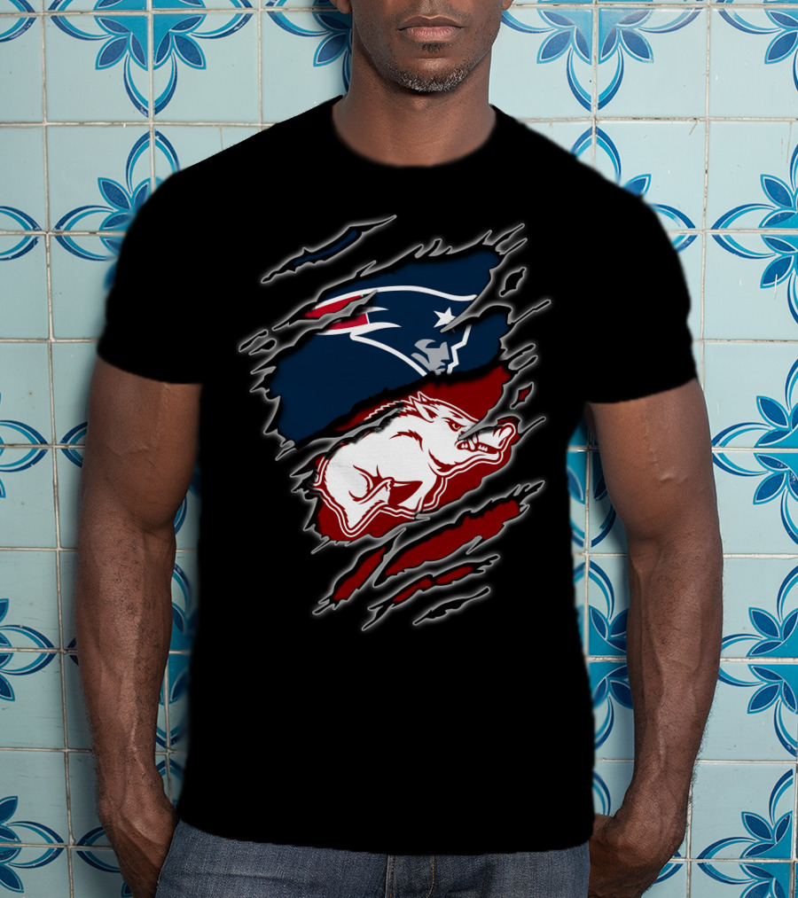 Patriots Arkansas Razorbacks Dual Logo Claw T-Shirt