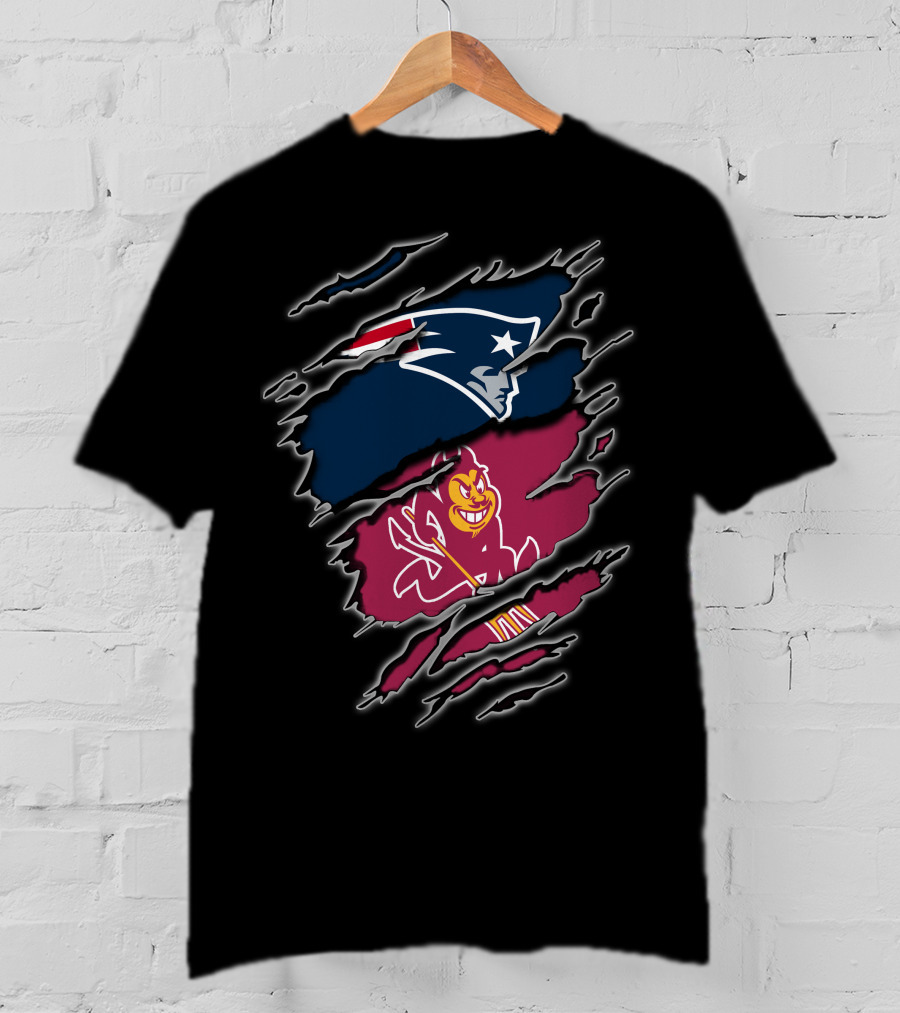 New England Patriots And Arizona State Sun Devils Rip T-Shirt