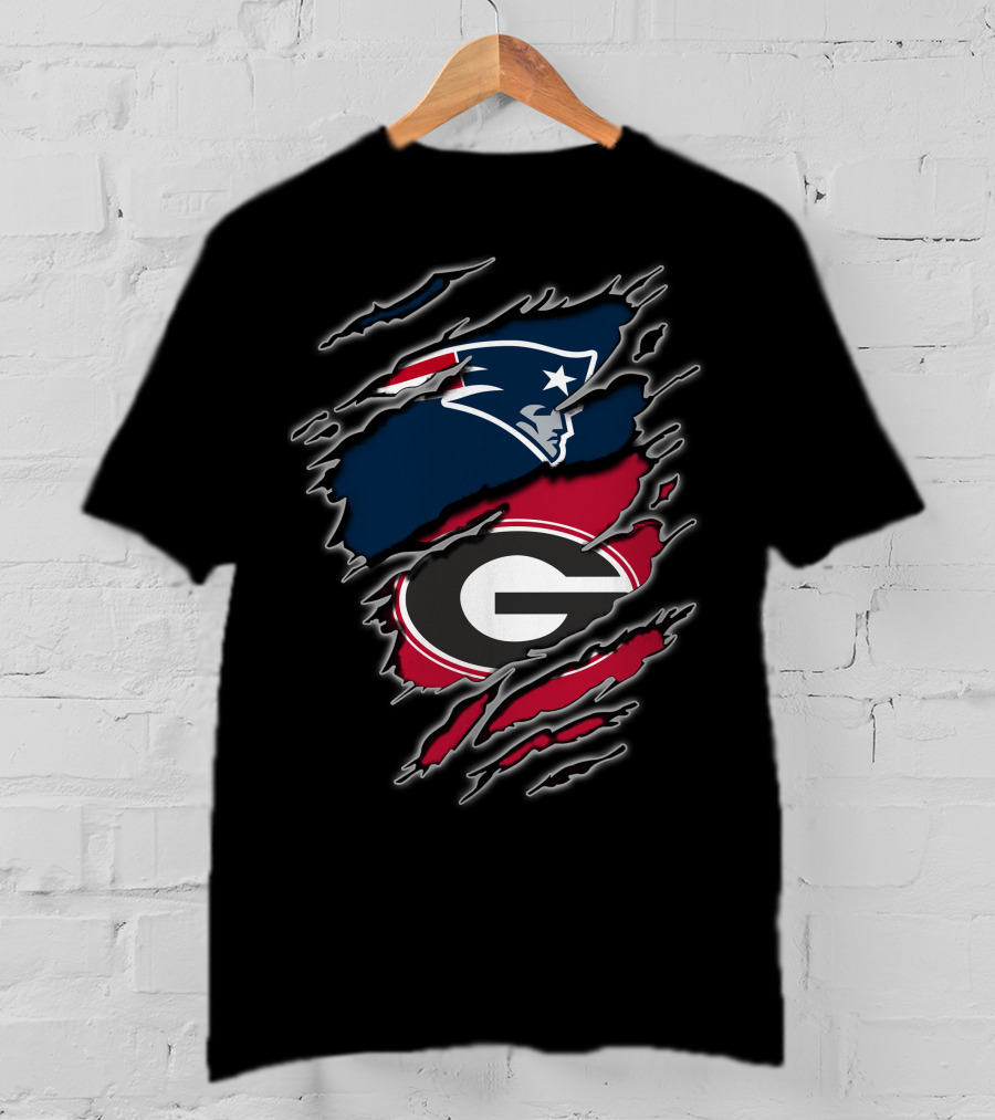 Patriots Bulldogs New England Georgia Fan Fusion T-Shirt