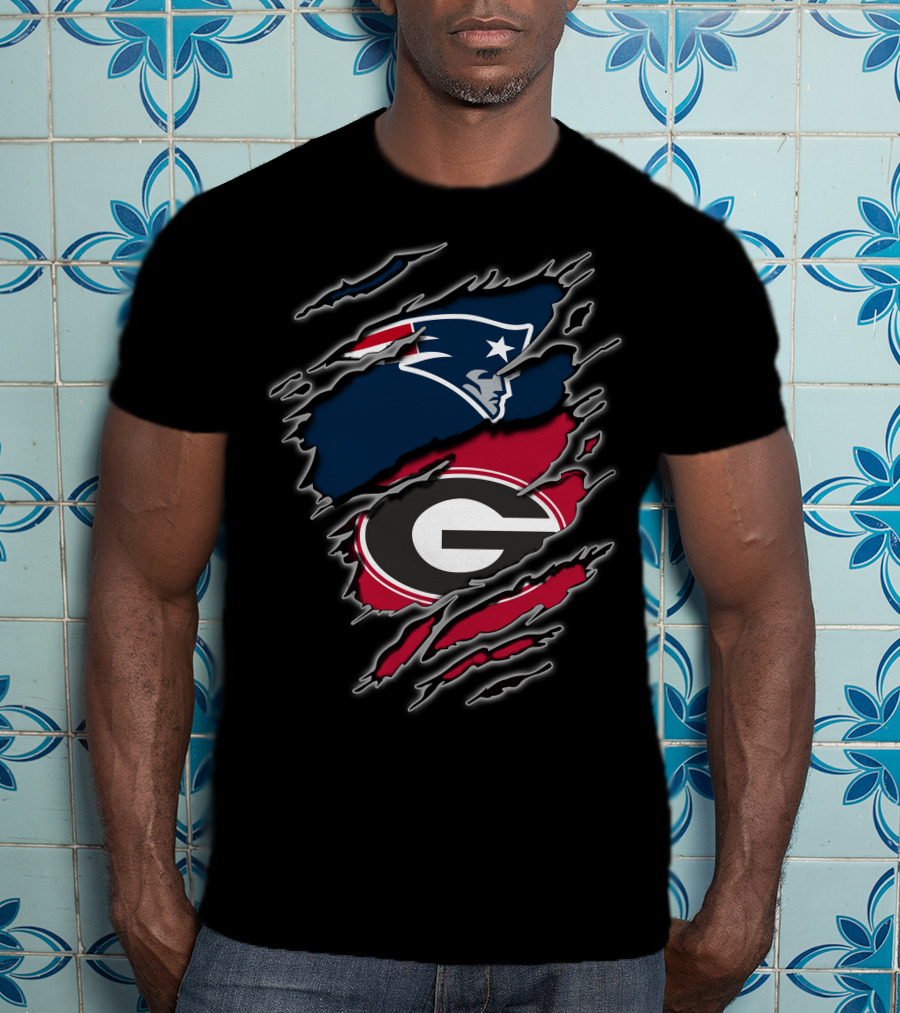 Patriots Bulldogs New England Georgia Fan Fusion T-Shirt