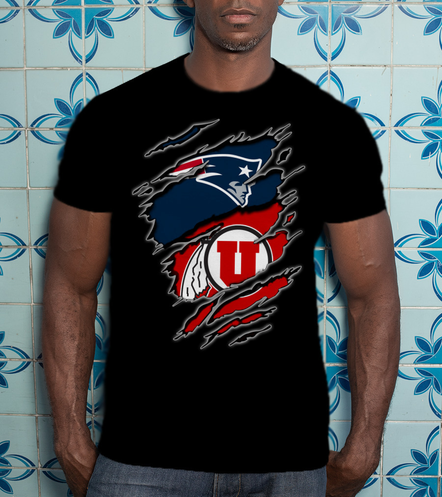 Patriots Utes Scratch Design Logo Fusion T-Shirt