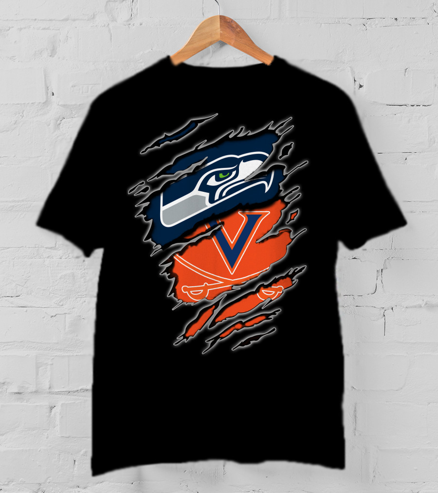 Seahawks Cavaliers Torn Reveal Sports Mashup T-Shirt