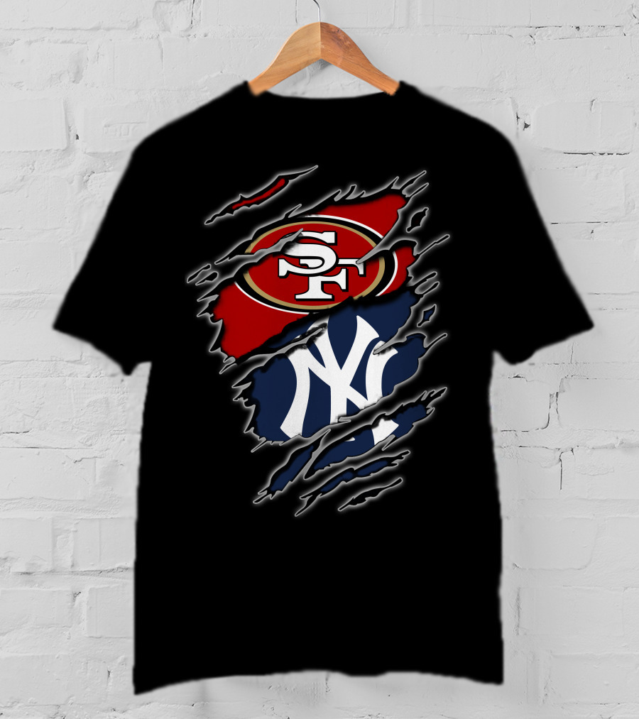 49ers Sf Yankees Ny Bold Collaboration T-Shirt