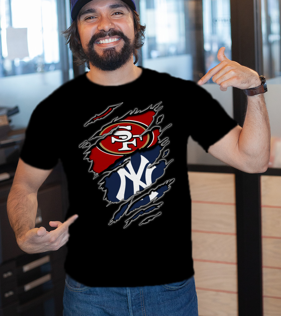 49ers Sf Yankees Ny Bold Collaboration T-Shirt