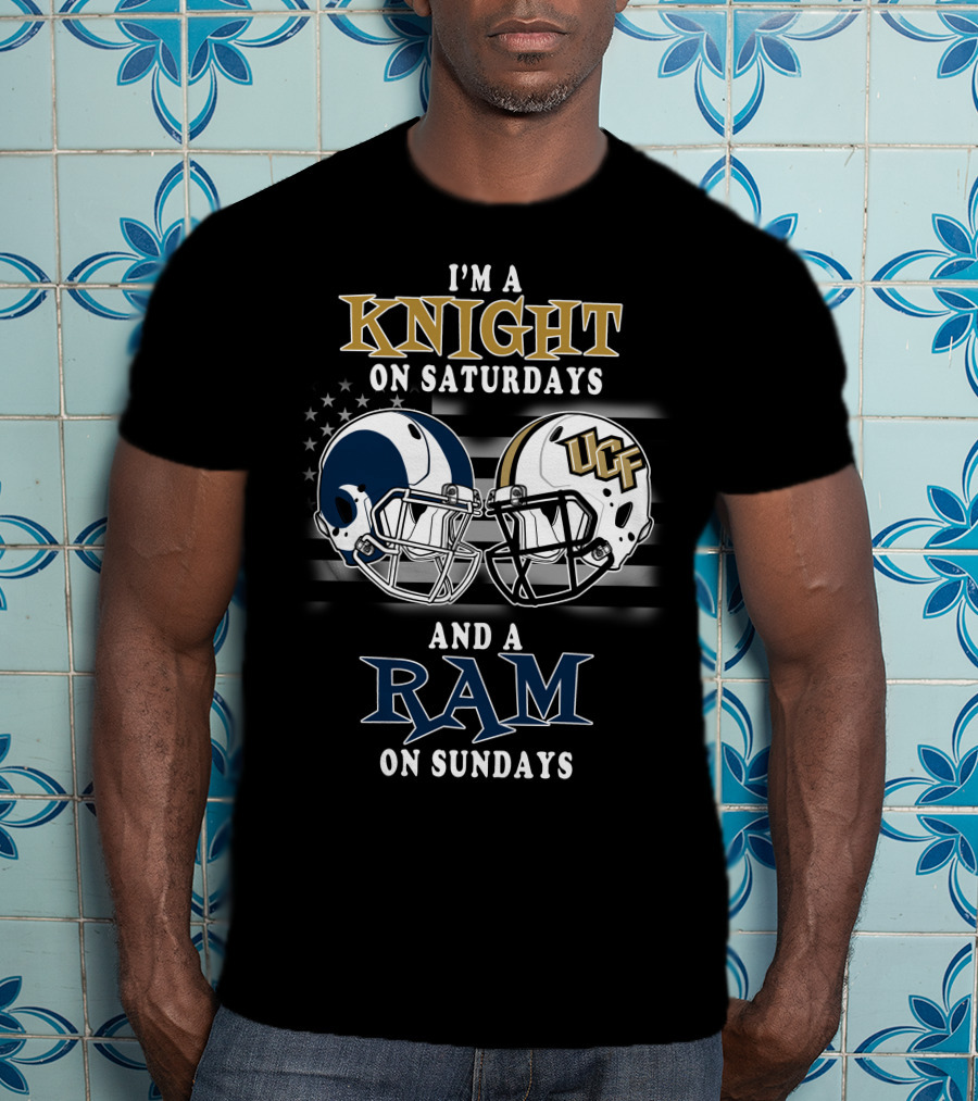 Ucf Knights And Rams Football Helmet Fan Gear Saturdays And Sundays T-Shirt