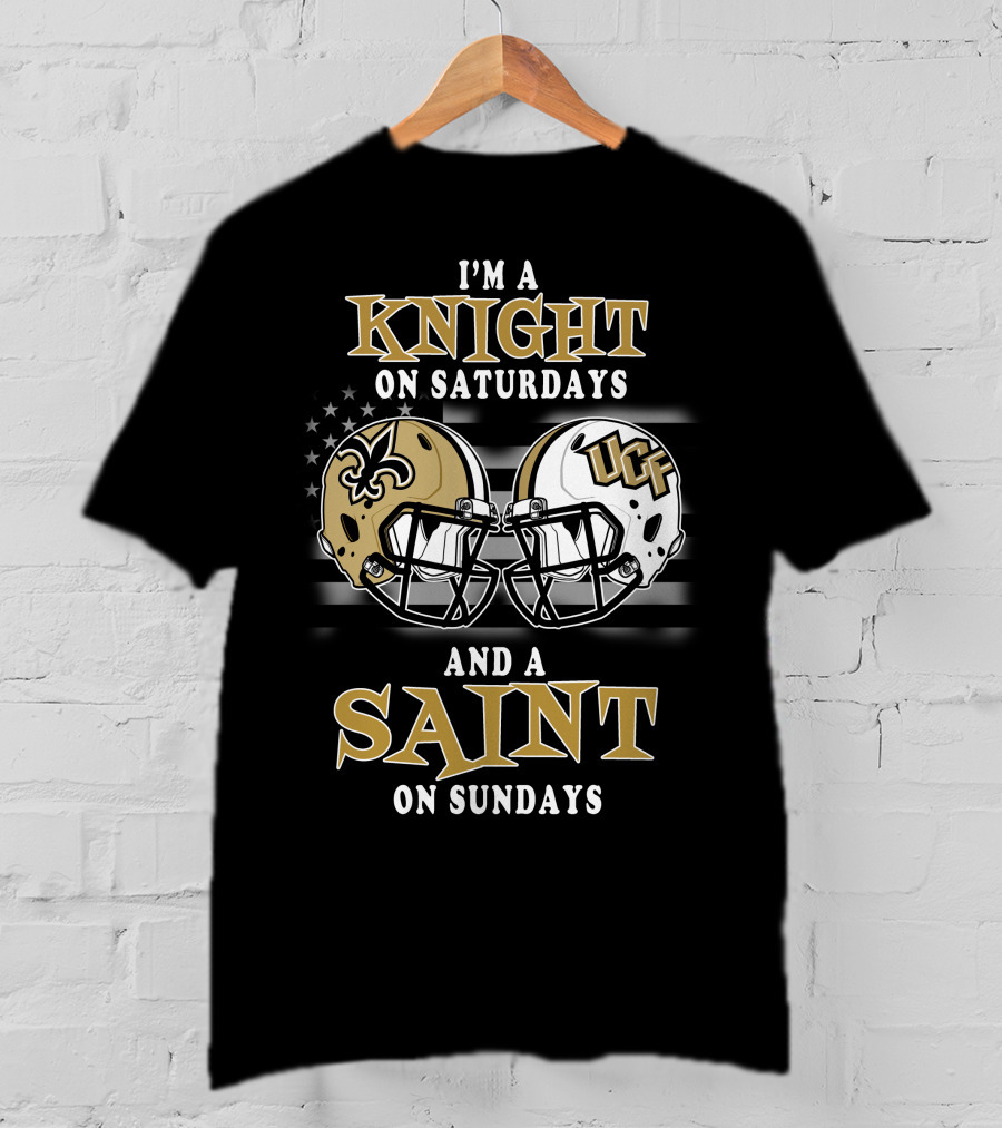 I'm A Knight On Saturdays And A Saint On Sundays Ucf Football Helmet Battle T-Shirt