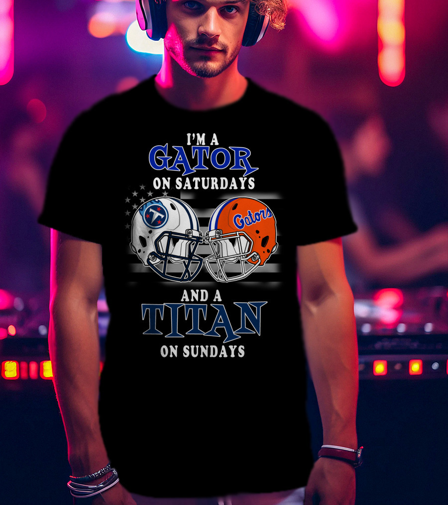 Gator On Saturdays Titan On Sundays Football Helmets T-Shirt