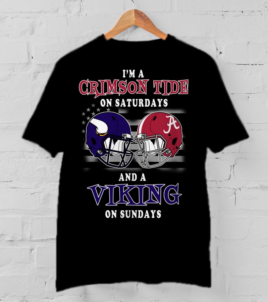 I'm A Crimson Tide On Saturdays And A Viking On Sundays T-Shirt