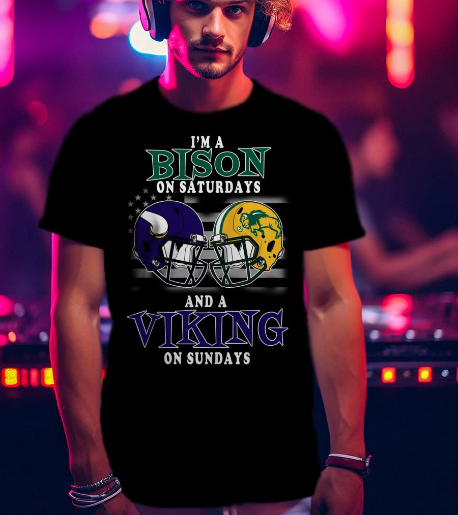 I'm A Bison On Saturdays And A Viking On Sundays T-Shirt