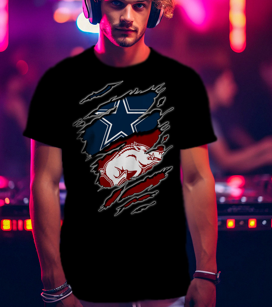 Dallas Cowboys Razorbacks Arkansas Fusion T-Shirt