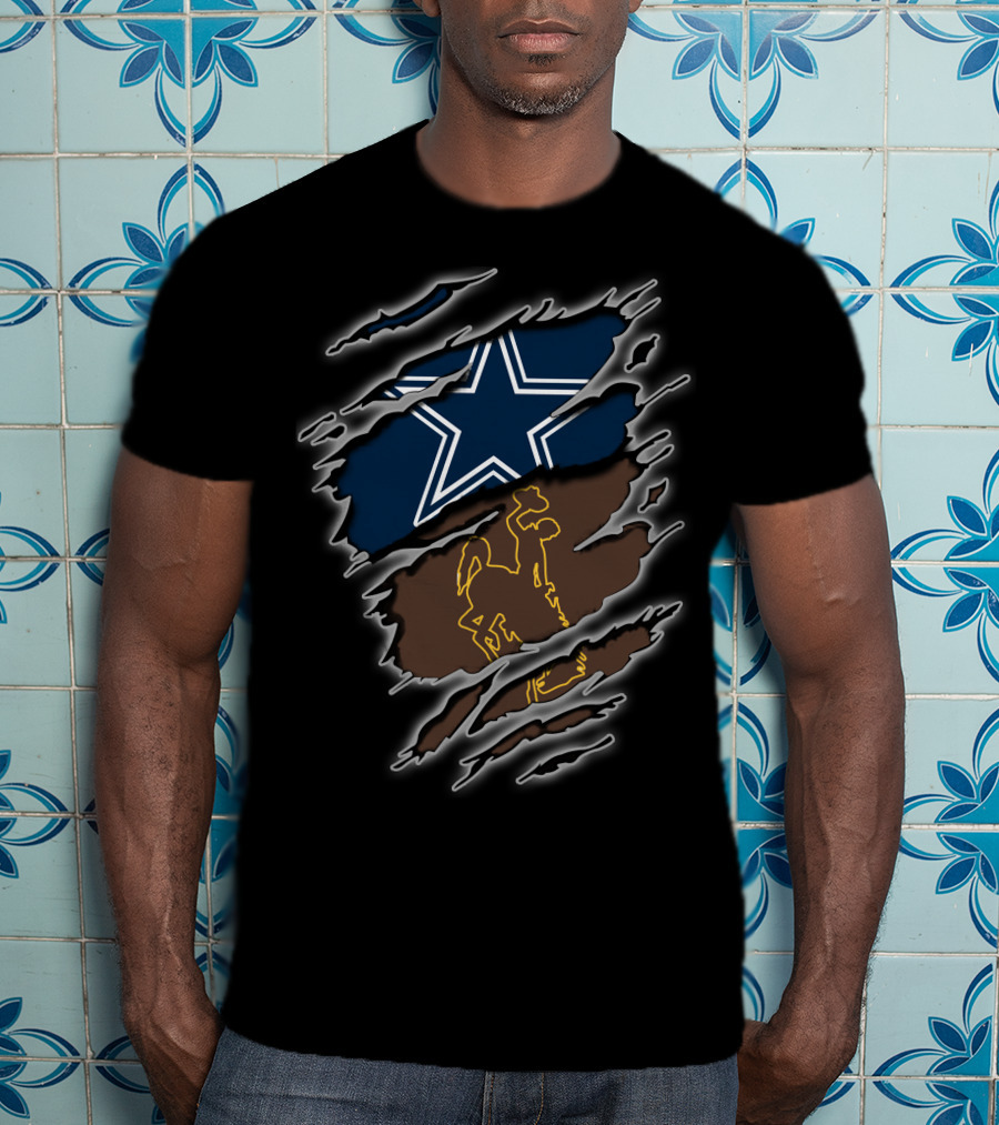 Dallas Cowboys Wyoming Bucking Horse Logo Star T-Shirt