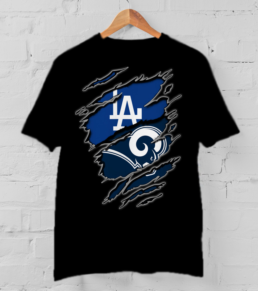 LA Dodgers Rams Logo Mashup T-Shirt