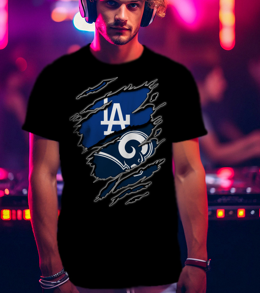 LA Dodgers Rams Logo Mashup T-Shirt