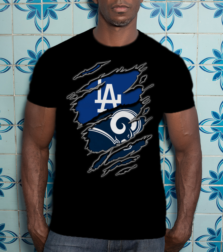 LA Dodgers Rams Logo Mashup T-Shirt