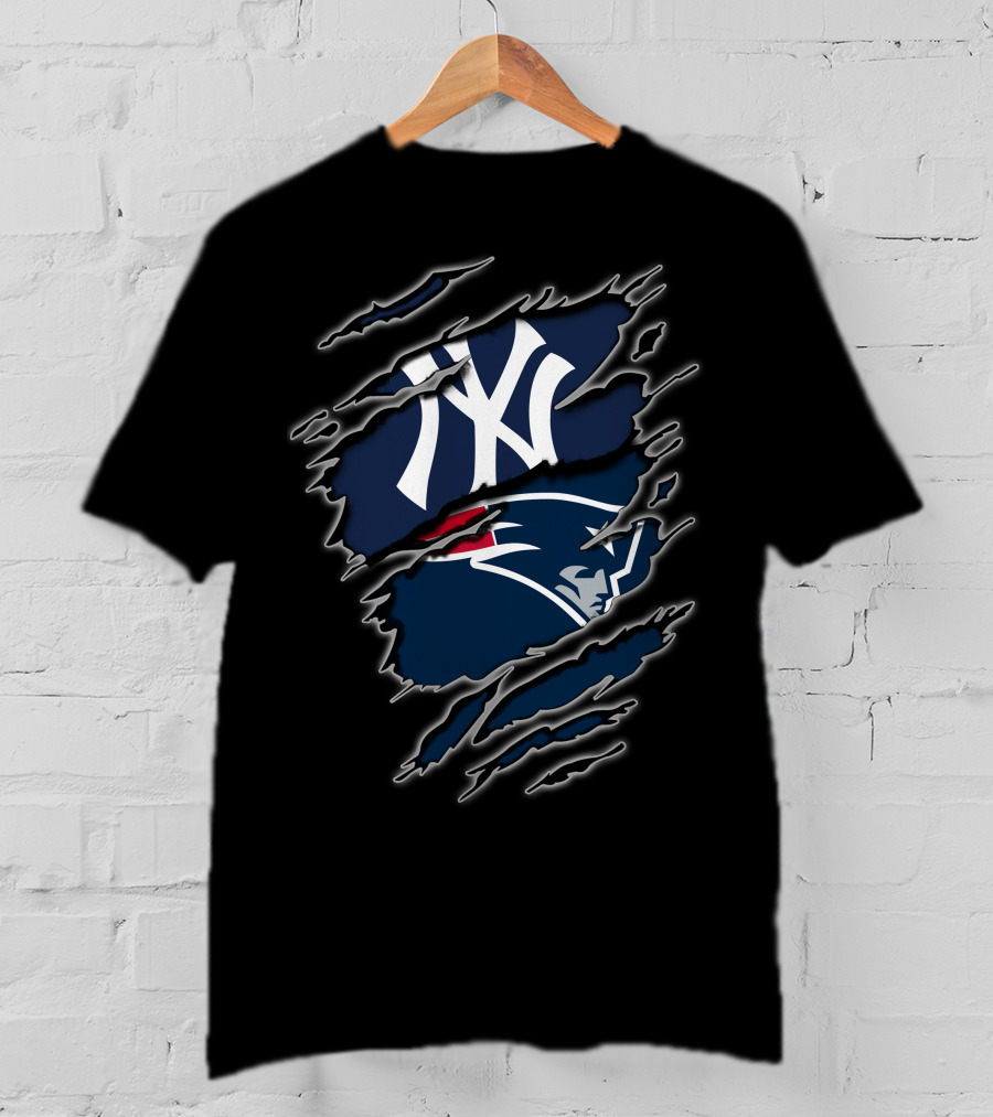 Yankees Patriots Logo Mashup T-Shirt