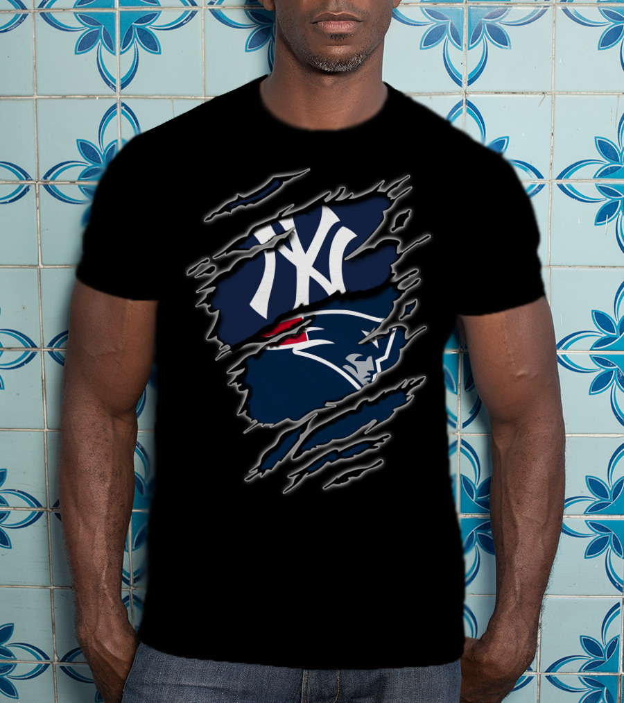 Yankees Patriots Logo Mashup T-Shirt