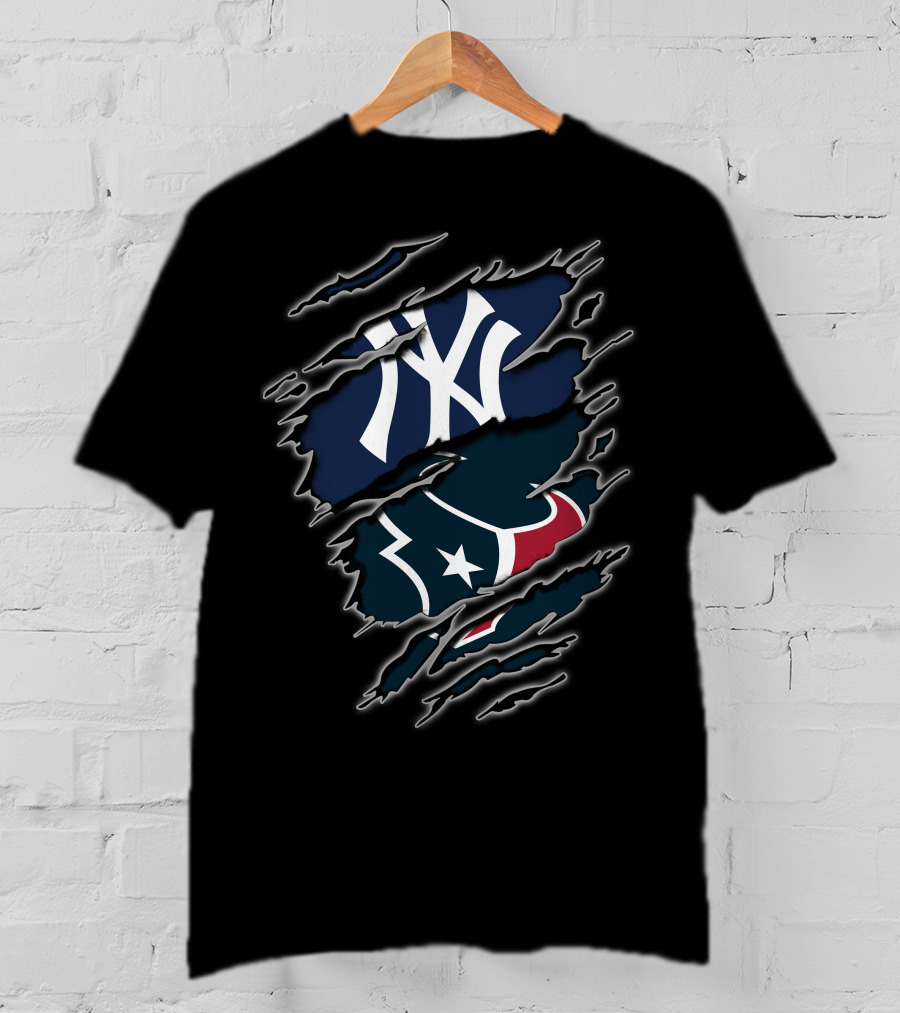 Yankees Texans Themed Logo Fusion T-Shirt