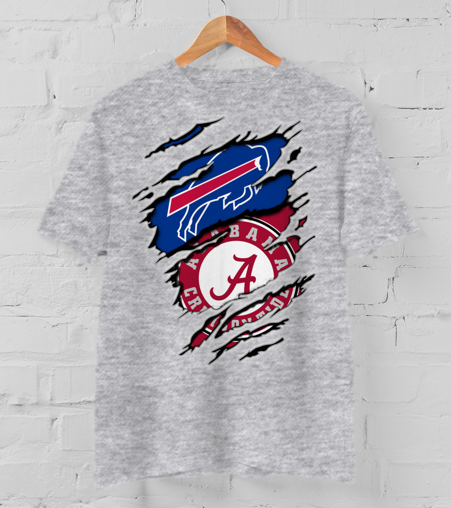 Buffalo Bills And Alabama Crimson Tide Fan Tribute T-Shirt