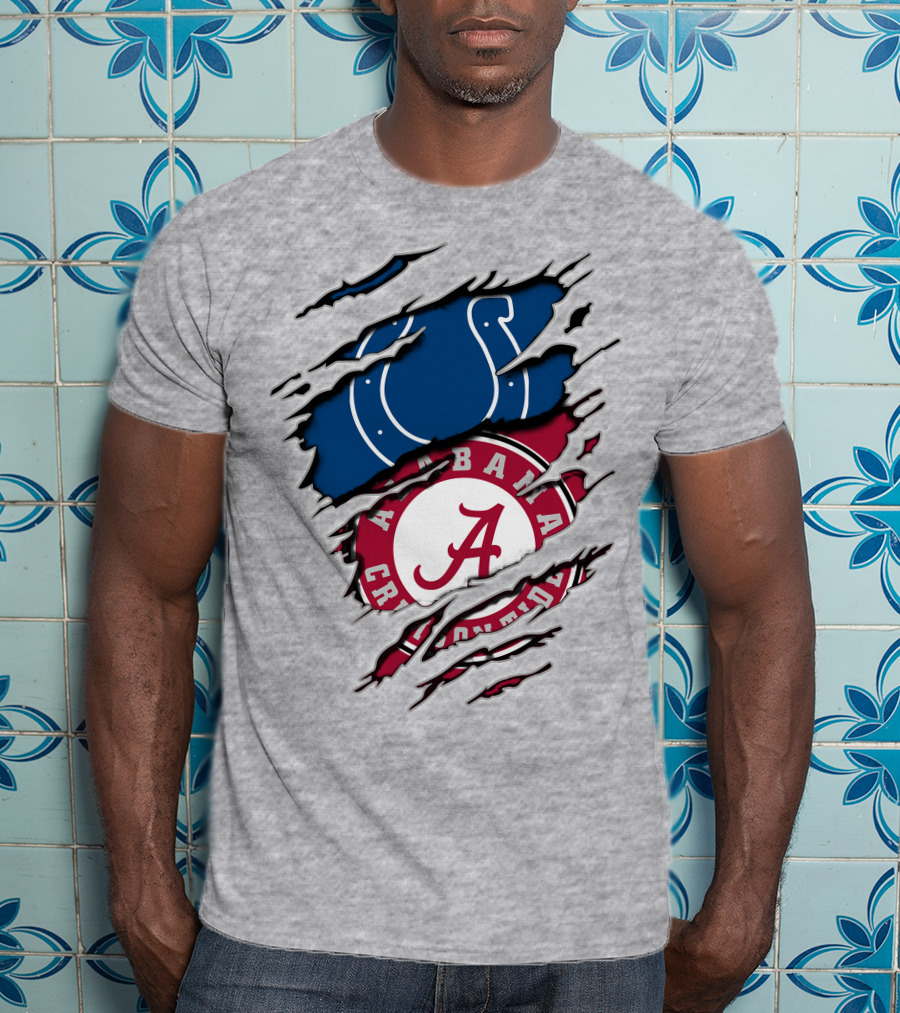 Alabama Crimson Tide Indianapolis Colts Torn T-Shirt