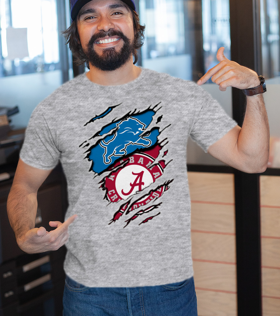 Detroit Lions Alabama Crimson Tide Fan Gear T-Shirt