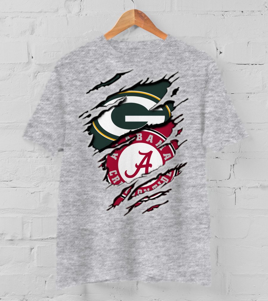 Green Bay Packers Alabama Crimson Tide Fan Combo T-Shirt