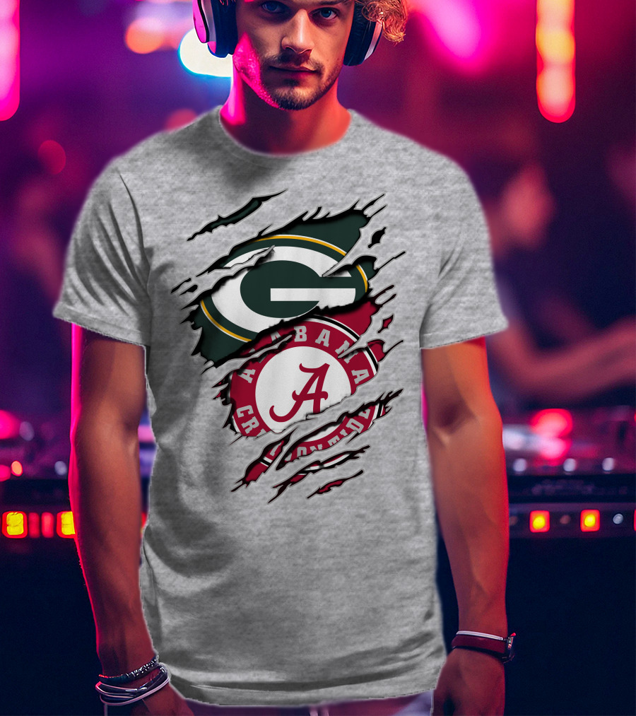 Green Bay Packers Alabama Crimson Tide Fan Combo T-Shirt