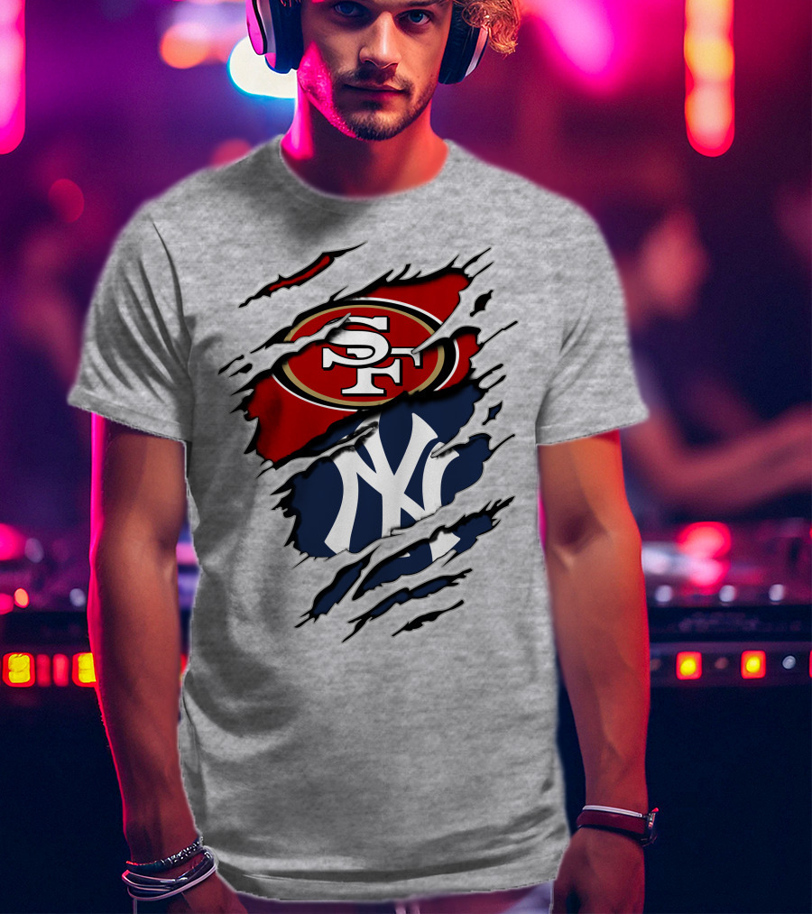 49ERS SF Yankees NY Logo Mashup T-Shirt